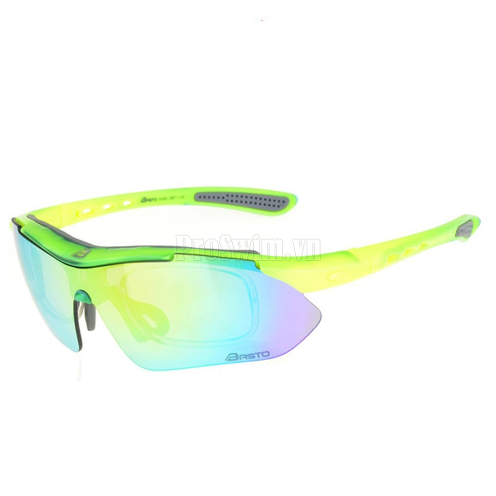 Kính Thể Thao Đi Xe Đạp/Câu Cá/Tennis 3 Tròng BS201 Có Khung Gắn Độ Cận / Kẹp Mũ