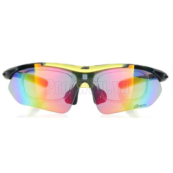 Kính Thể Thao Đi Xe Đạp/Câu Cá/Tennis 3 Tròng BS201 Có Khung Gắn Độ Cận / Kẹp Mũ