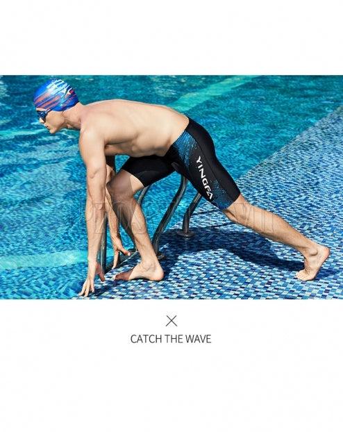 Quần Bơi Yingfa Cho Nam Dạng Lửng 3823 Đen Xanh