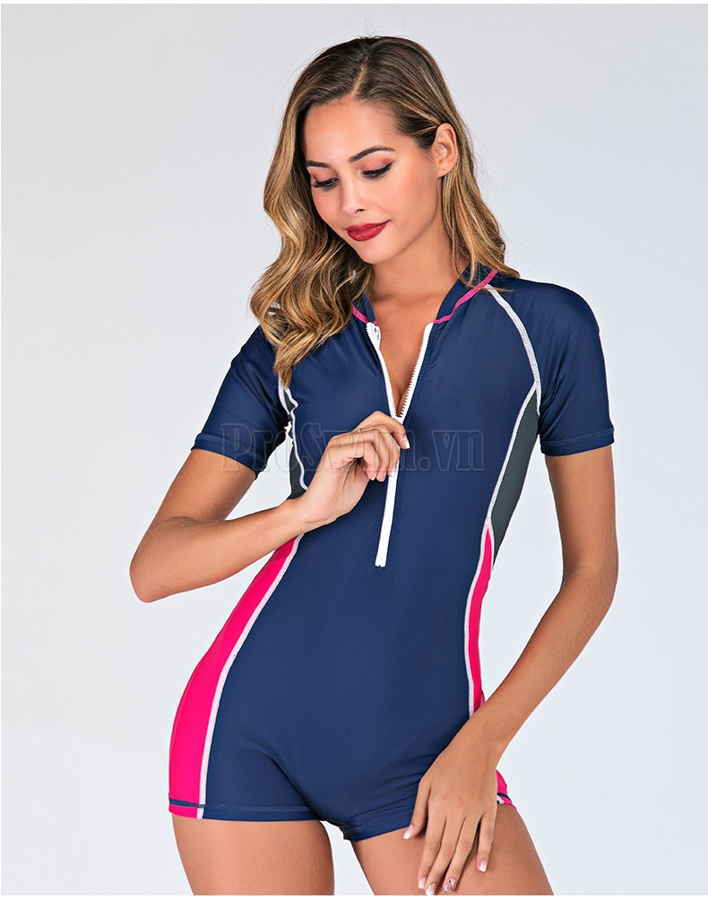 Đồ Bơi Nữ Liền Thân Cộc Tay Sbart 8163 Tím Than - ProSwim.vn