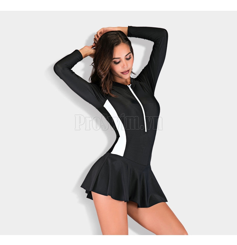 Đồ Bơi Nữ Liền Thân Dài Tay Quần Váy Chống Nắng Chống UV Sbart