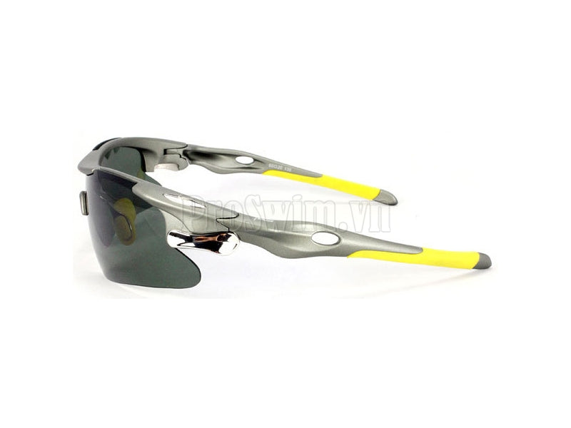 Bộ Kính Thể Thao Xe Đạp 3 tròng D548 Ghi Vàng Gọng Dẻo - ProSwim.vn