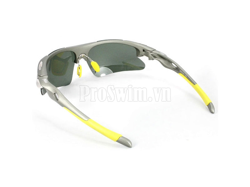 Bộ Kính Thể Thao Xe Đạp 3 tròng D548 Ghi Vàng Gọng Dẻo - ProSwim.vn