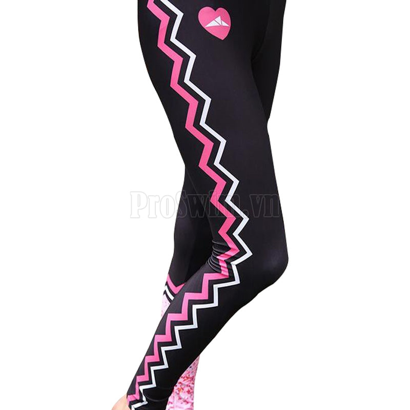 Quần Bơi Nữ dài tới gót D49 Đen Ống Hồng - ProSwim.vn