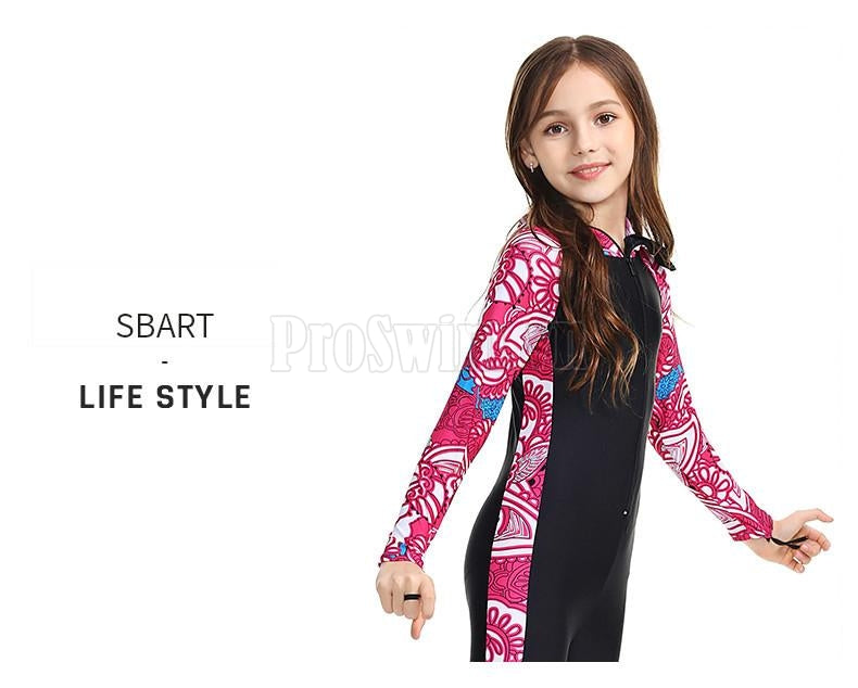 Bộ Bơi Liền Trẻ Em Có Mũ Sbart 1011 Hồng - ProSwim.vn