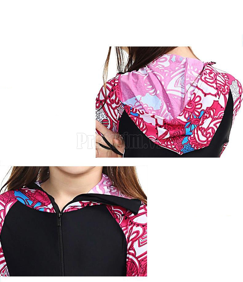 Bộ Bơi Liền Trẻ Em Có Mũ Sbart 1011 Hồng - ProSwim.vn